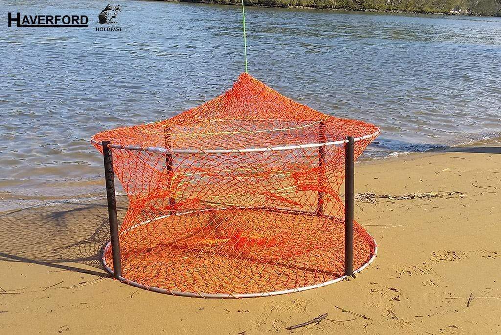 4 Entries Crab Net - Orange 1m Diameter 24ply (Netting only)