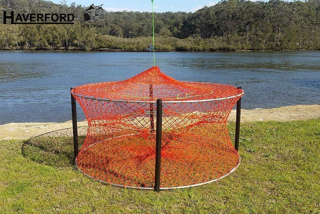 4 Entries Crab Net - Orange 1m Diameter 24ply (Netting only) - Image 2