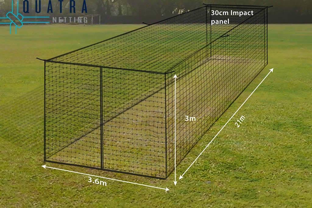 Cricket Cage Fully Enclosed 21m x 3.6m